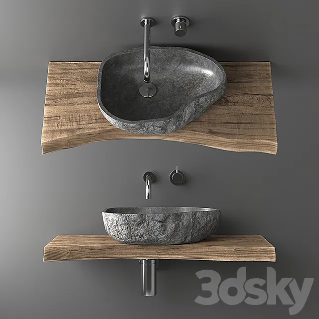 Stone countertop basin 3D Model