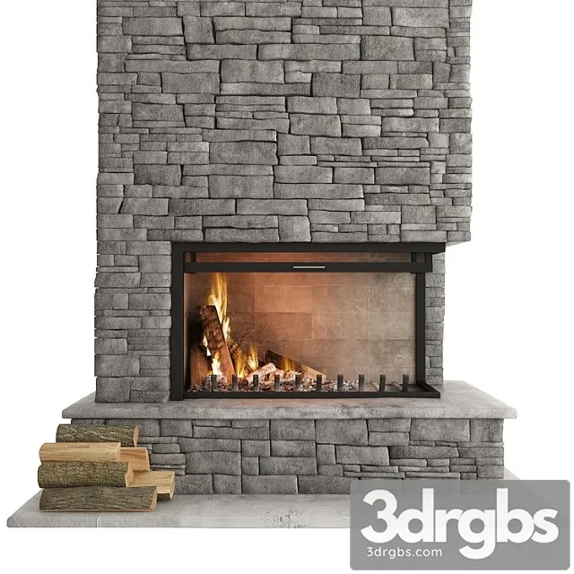 Stone fireplace_3 Free Download