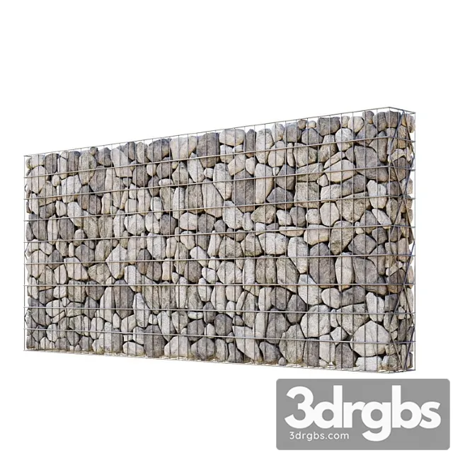 Stone gabion fence 3D Model Free