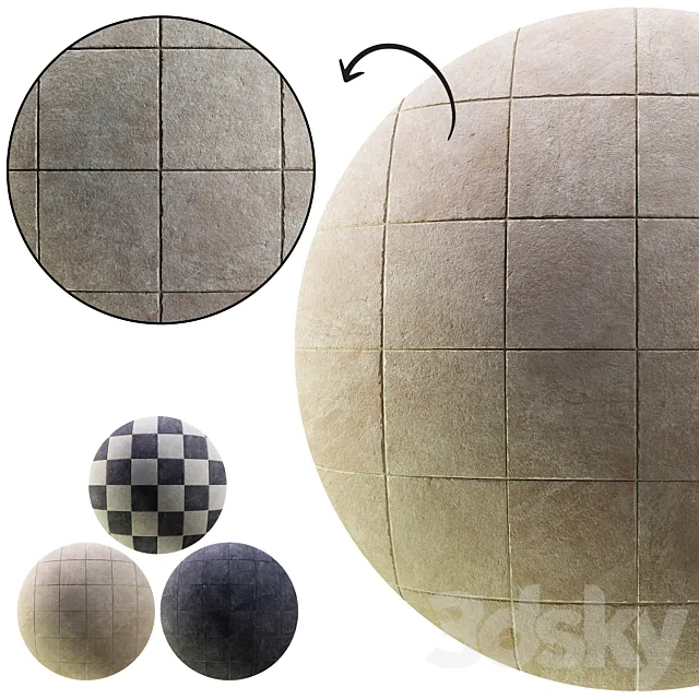 Stone Marble Tile 01 (seamless) 3D Model