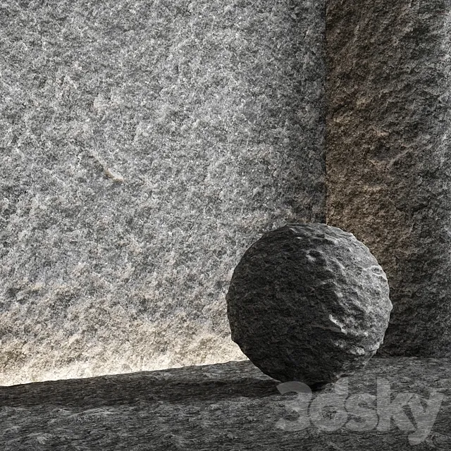 Stone material. 31 pbr seamless 3D Model