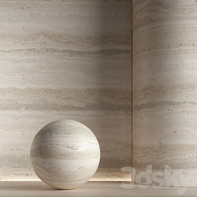 Stone material travertine. 41 pbr seamless 3D Model