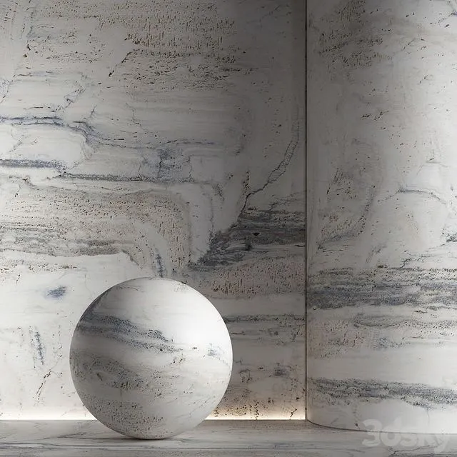 Stone material travertine. 42 pbr seamless 3D Model