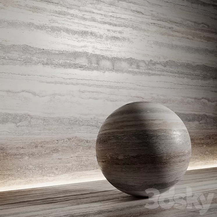 Stone material travertine 6 pbr seamless 3D Model