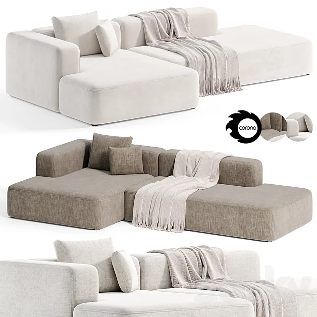 Stone Modular Sofa 2 by Tamamm 3D Model