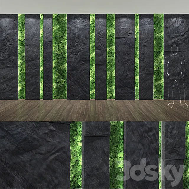 stone & moss wall 3DModel