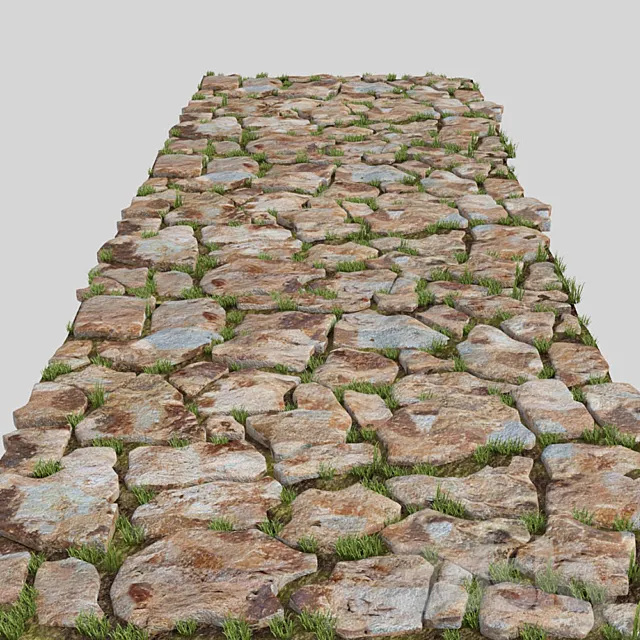 Stone-paved track 3D Model