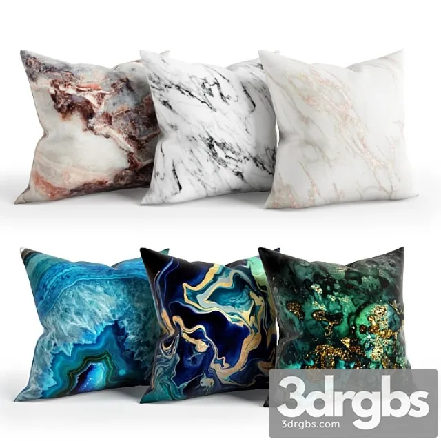 Stone Pillow Set 001 3D Model Free