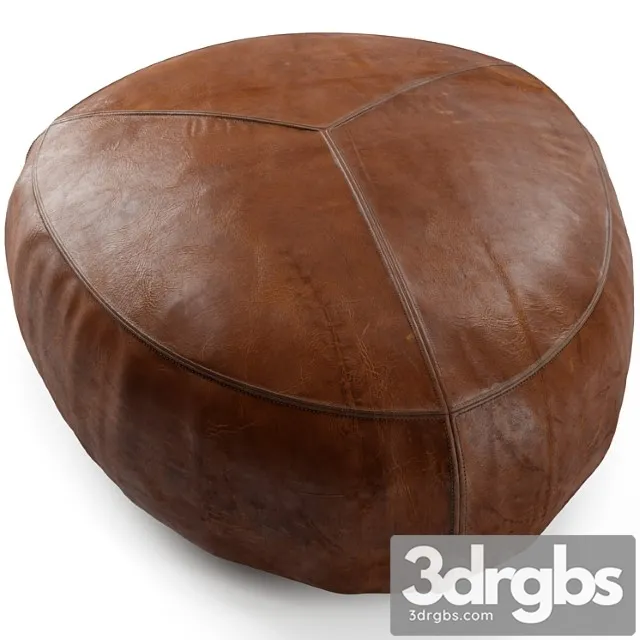 Stone rawhide brown ottoman 2 3D Model Free