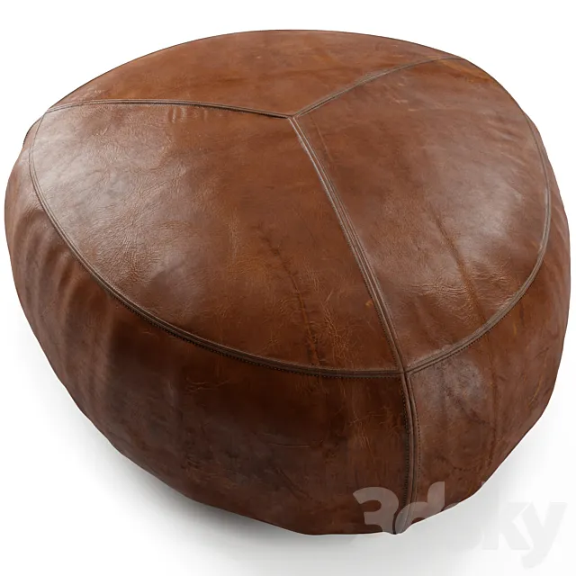 Stone Rawhide Brown Ottoman 3DModel