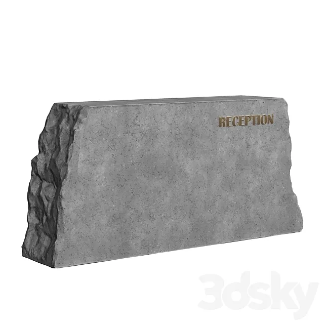 stone reception desk 3D Model