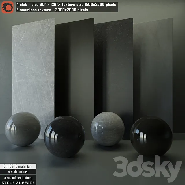 Stone Slab & Seamless texture Set 82 3DModel