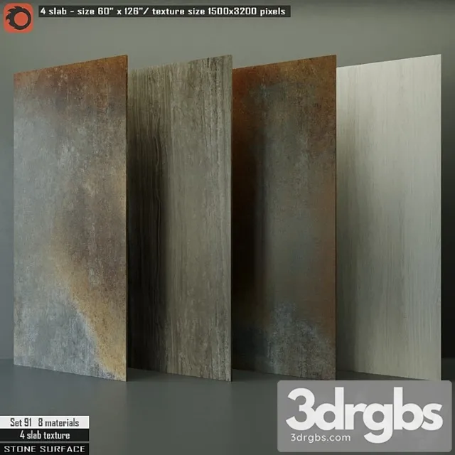 Stone slab set 91 3D Model Free
