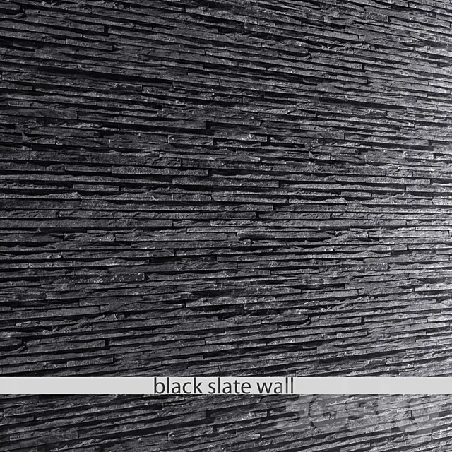 STONE SLATE BLACK slate stone stone wall wild stone panel loft decor 3D Model