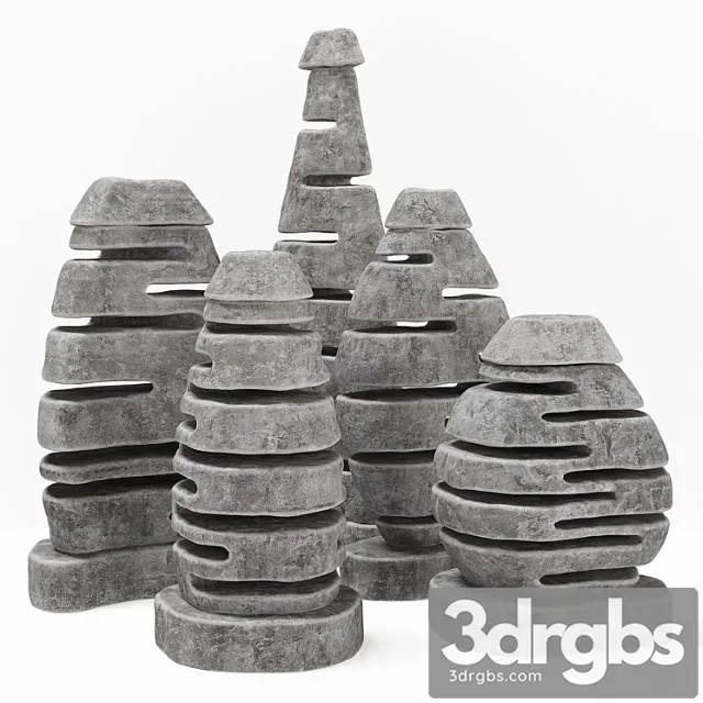 Stone street light n3 3D Model Free