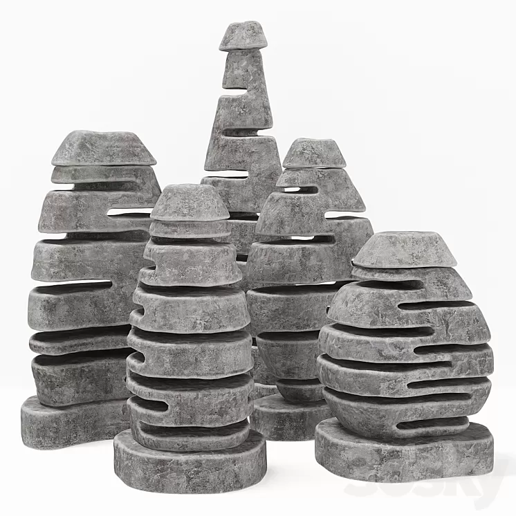 Stone Street Light N3 3D Model