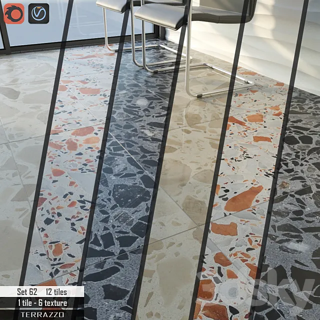 Stone tile Set 62 3DModel