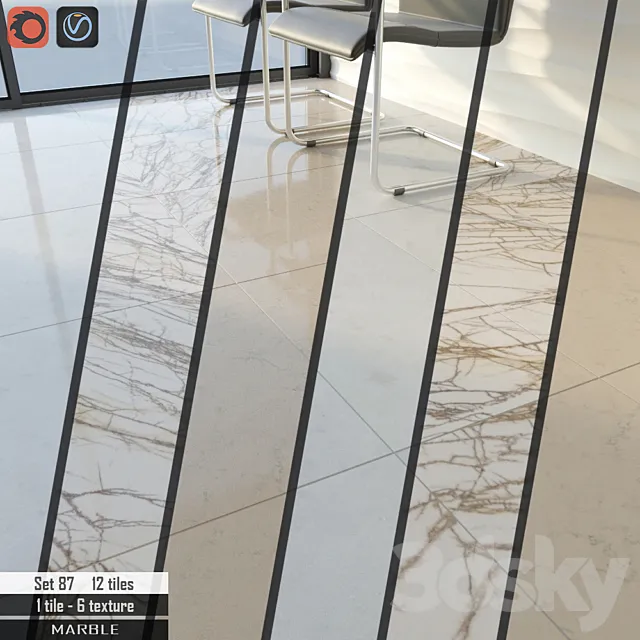 Stone tile Set 87 3D Model