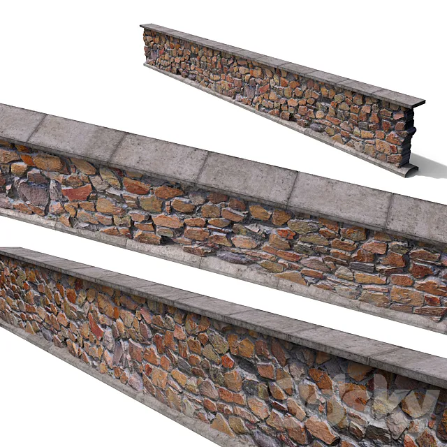 Stone wall 3D Model