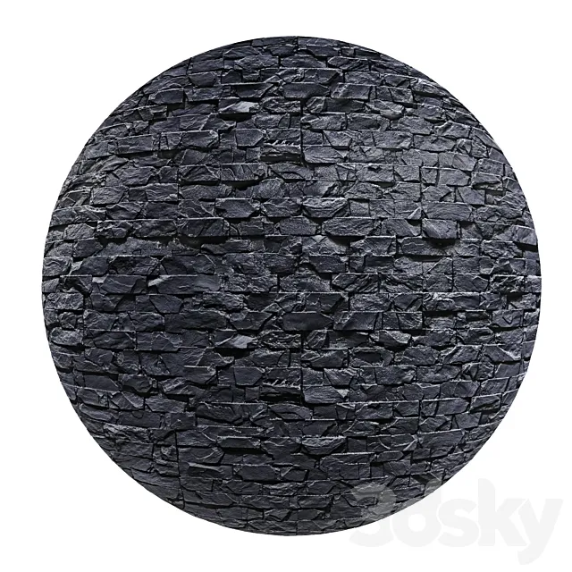 Stone Wall - Anthracite 3D Model