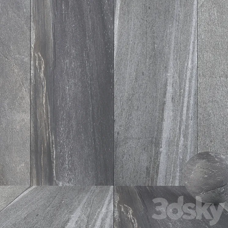 Stone Wall Santorini Gray Set 1 3D Model Free Download