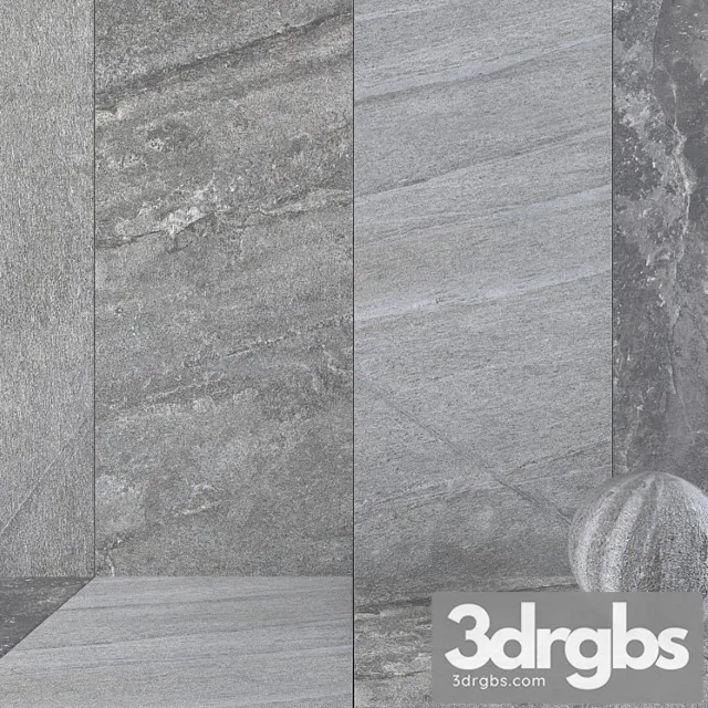 Stone Wall Santorini Grey Set 2 3D Model Free