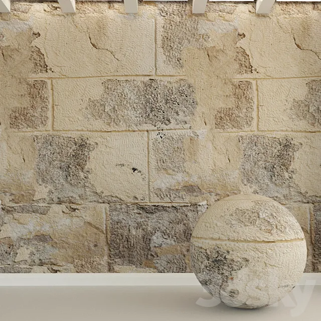 Stone wall. Stone block. 147 3D Model
