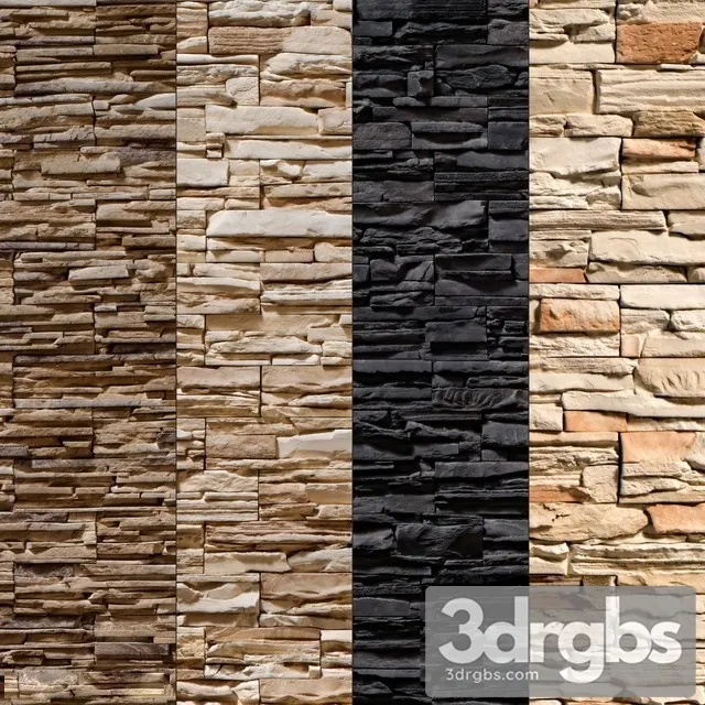 Stone Walls 8 3D Model Free