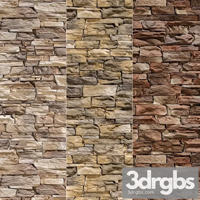 Stone Walls Set 4 3D Model Free