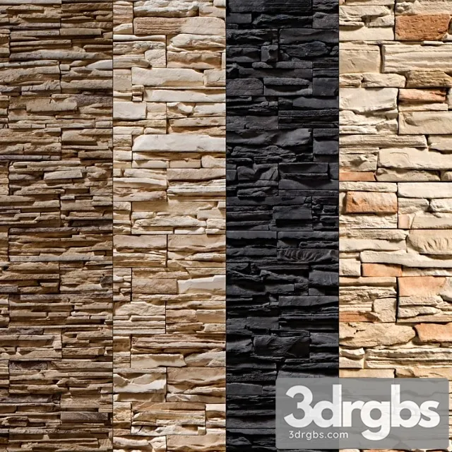 Stone Walls Set 8 3D Model Free