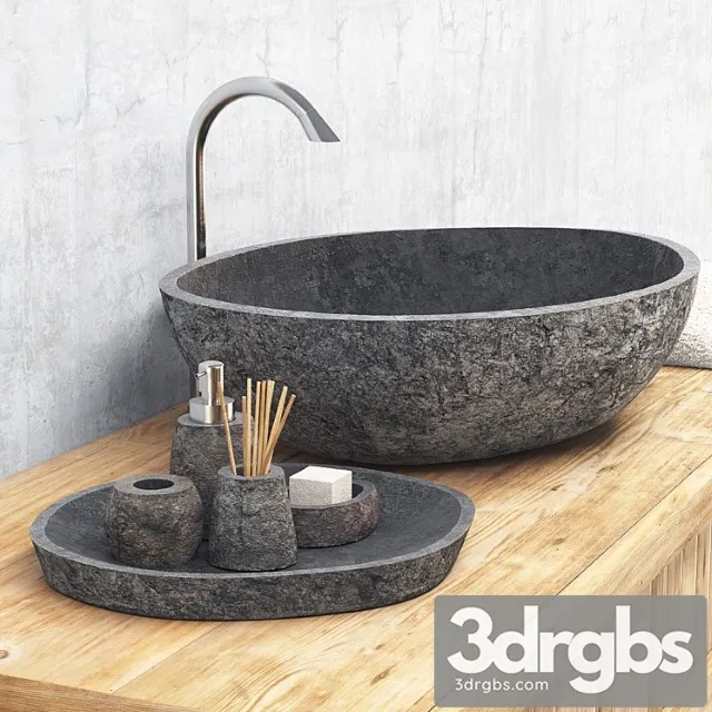 Stone Washbasin 3 3D Model Free