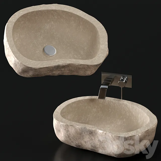 Stone washbasin. 3D Model