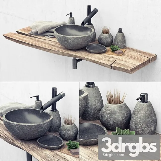 Stone Washbasin 3D Model Free