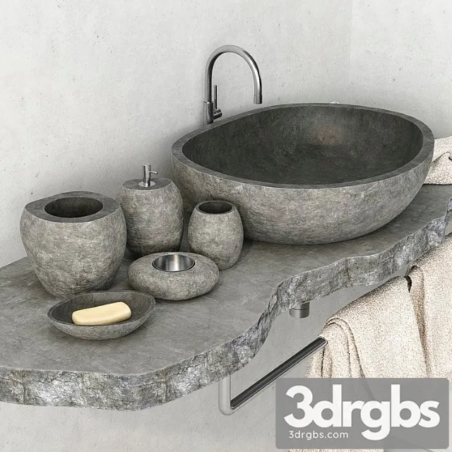 Stone Washbasin 6 3D Model Free