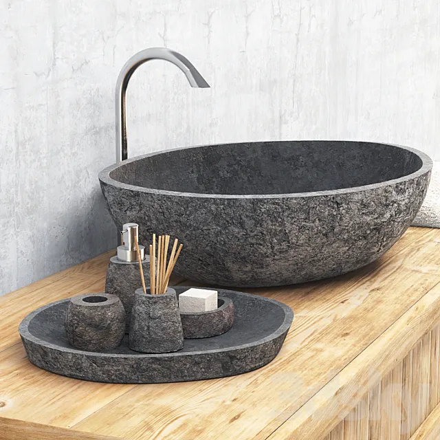 Stone washing _ Stone washbasin 3D Model