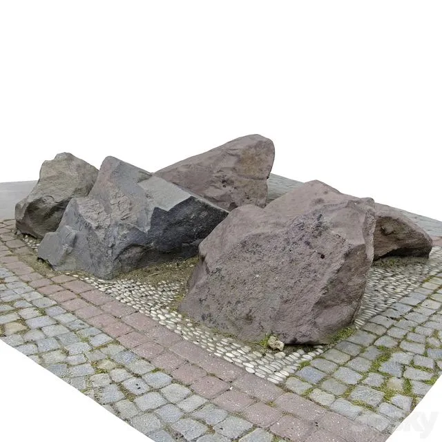 Stones for the city park 3D Model