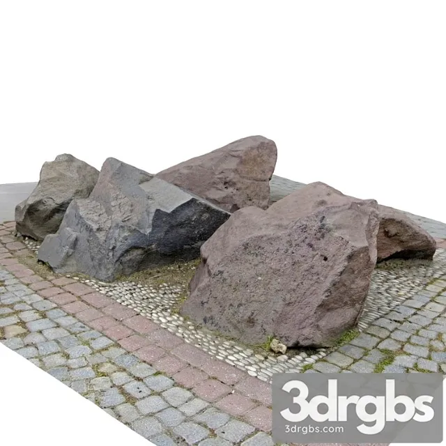Stones For The City Park 3D Model Free