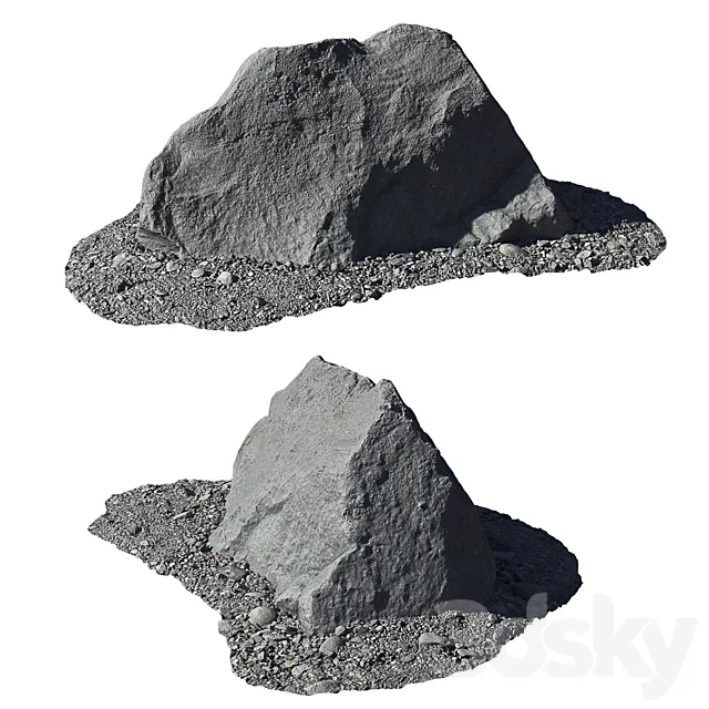 Stones from the beach_4 3D Model