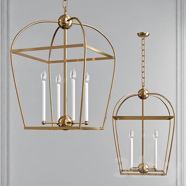 Stonington Antique Gild 4 Light Chandelier by Chapman & Myers 3D Model