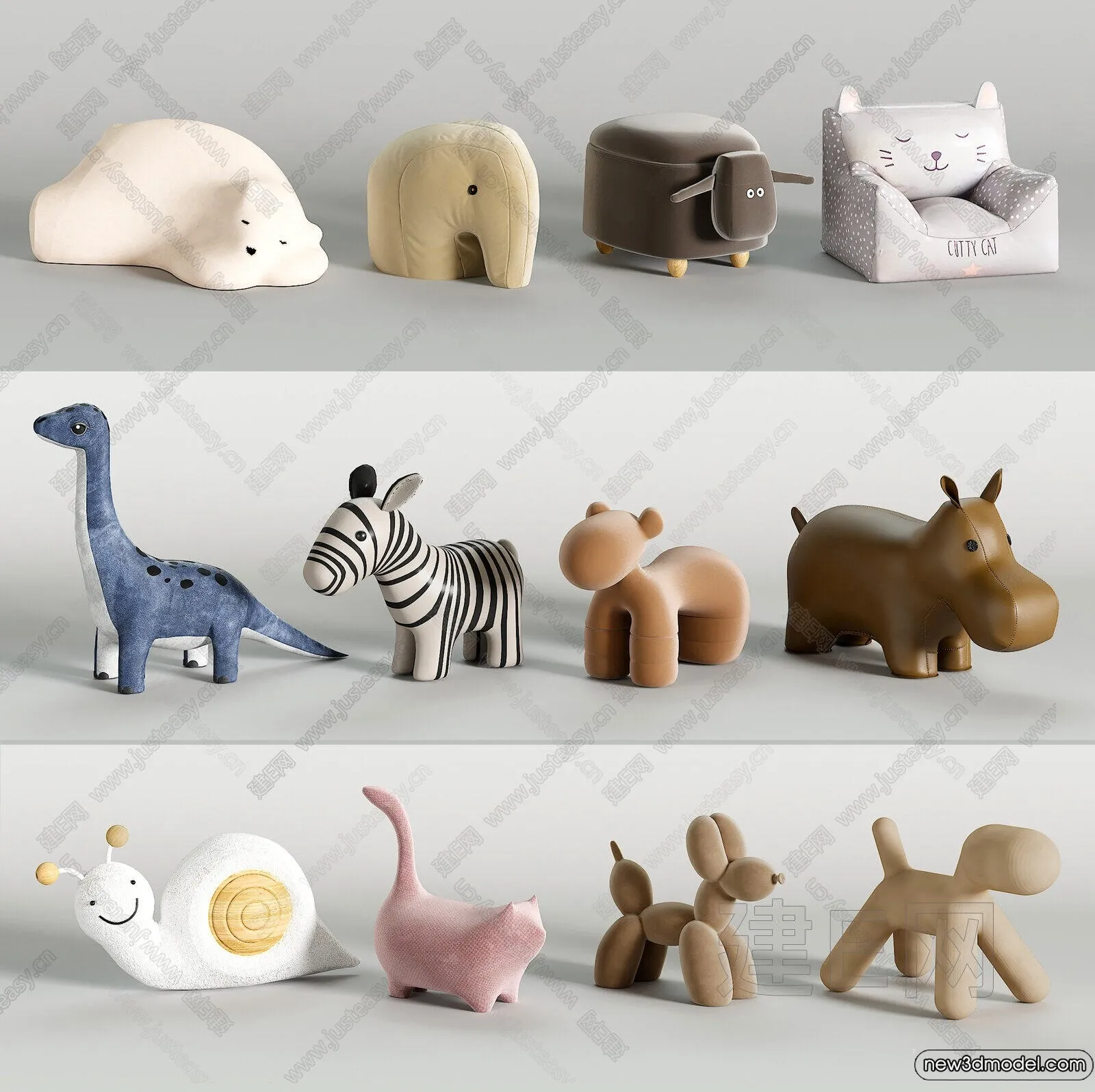 Stool - Bar Chair - 3D Models - 3D Furniture Models for Interior - 030