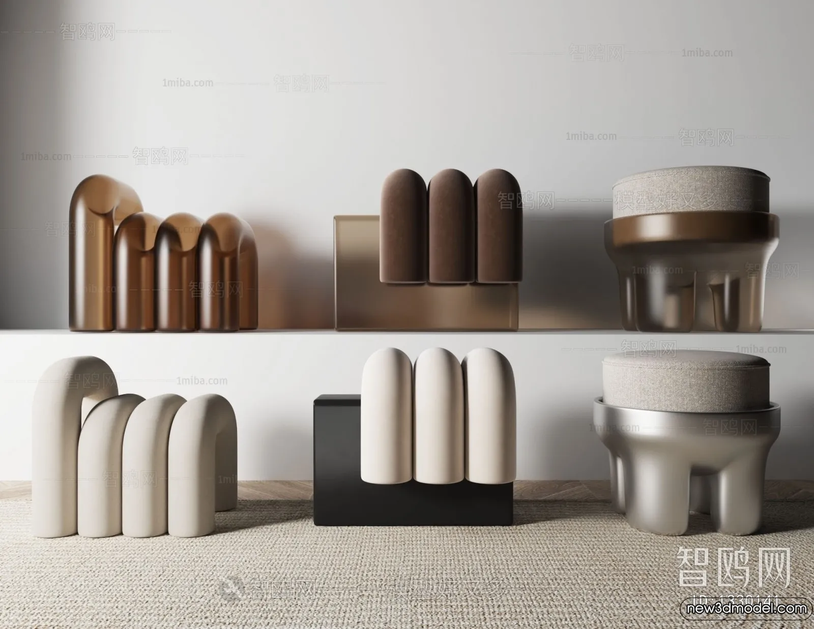 Stool - Bar Chair - 3D Models - 3D Furniture Models for Interior - 032