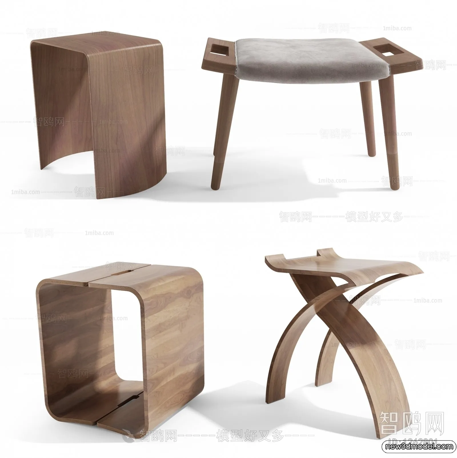 Stool - Bar Chair - 3D Models - 3D Furniture Models for Interior - 035