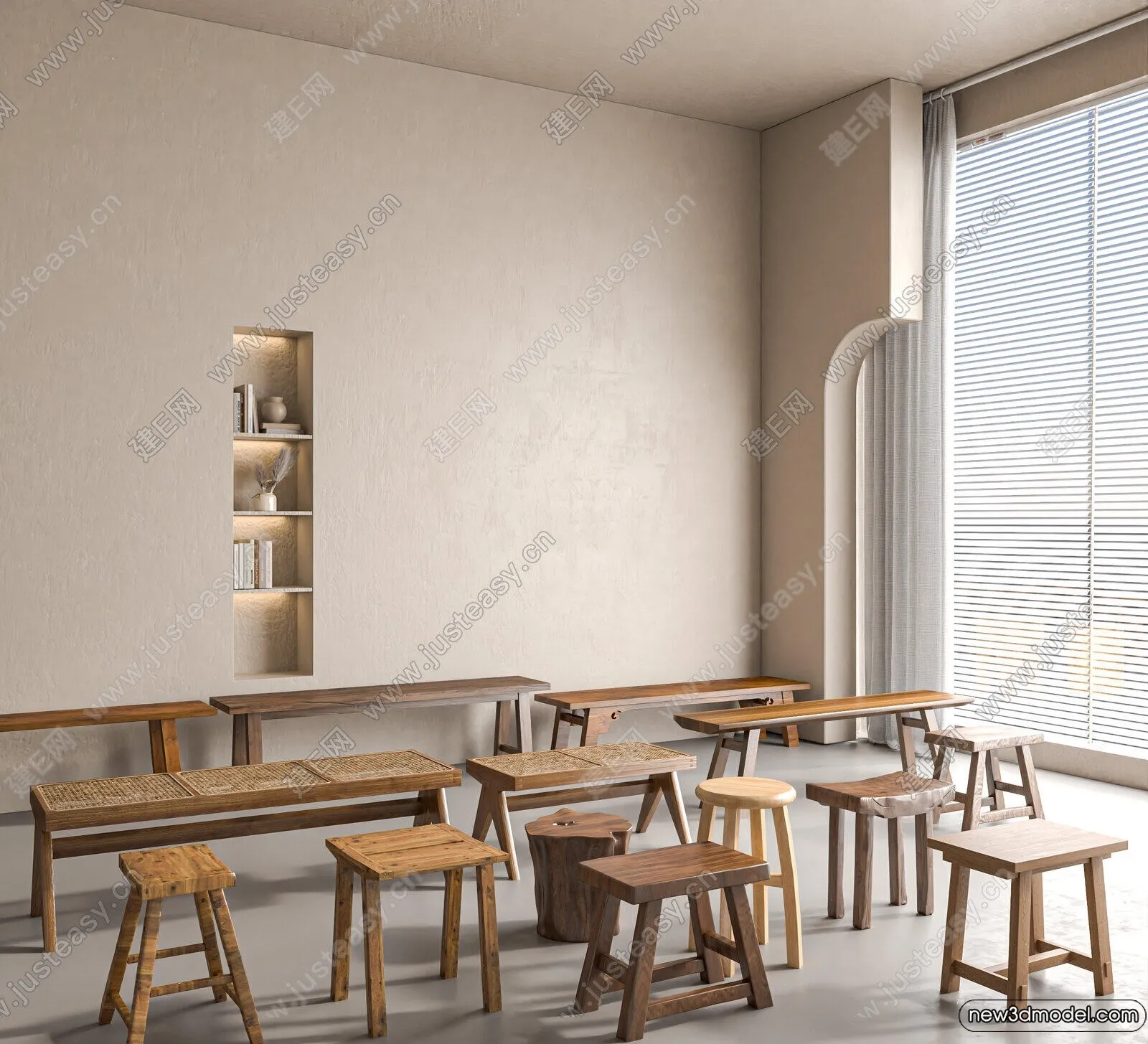 Stool - Bar Chair - 3D Models - 3D Furniture Models for Interior - 040