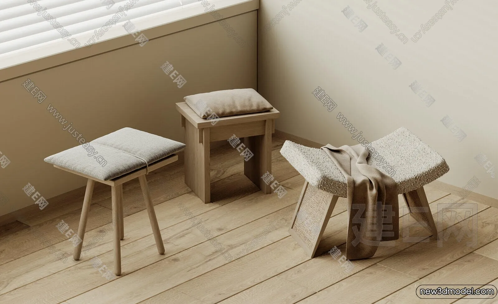 Stool - Bar Chair - 3D Models - 3D Furniture Models for Interior - 041