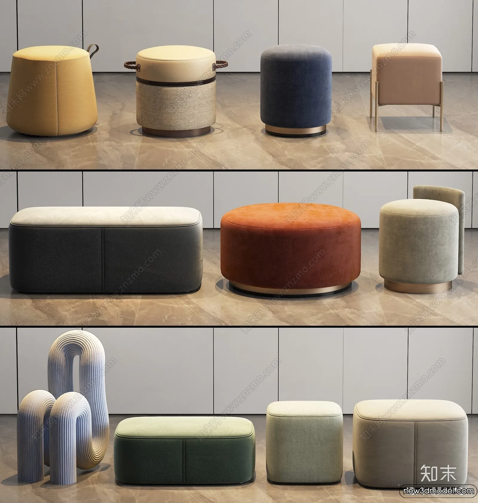 Stool - Bar Chair - 3D Models - 3D Furniture Models for Interior - 043