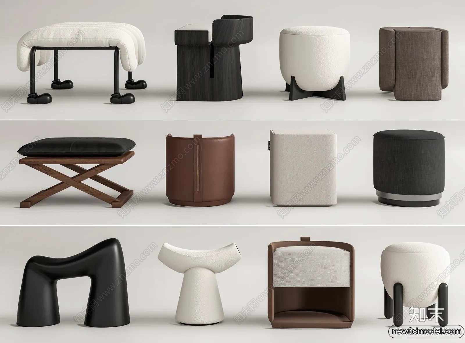 Stool - Bar Chair - 3D Models - 3D Furniture Models for Interior - 044