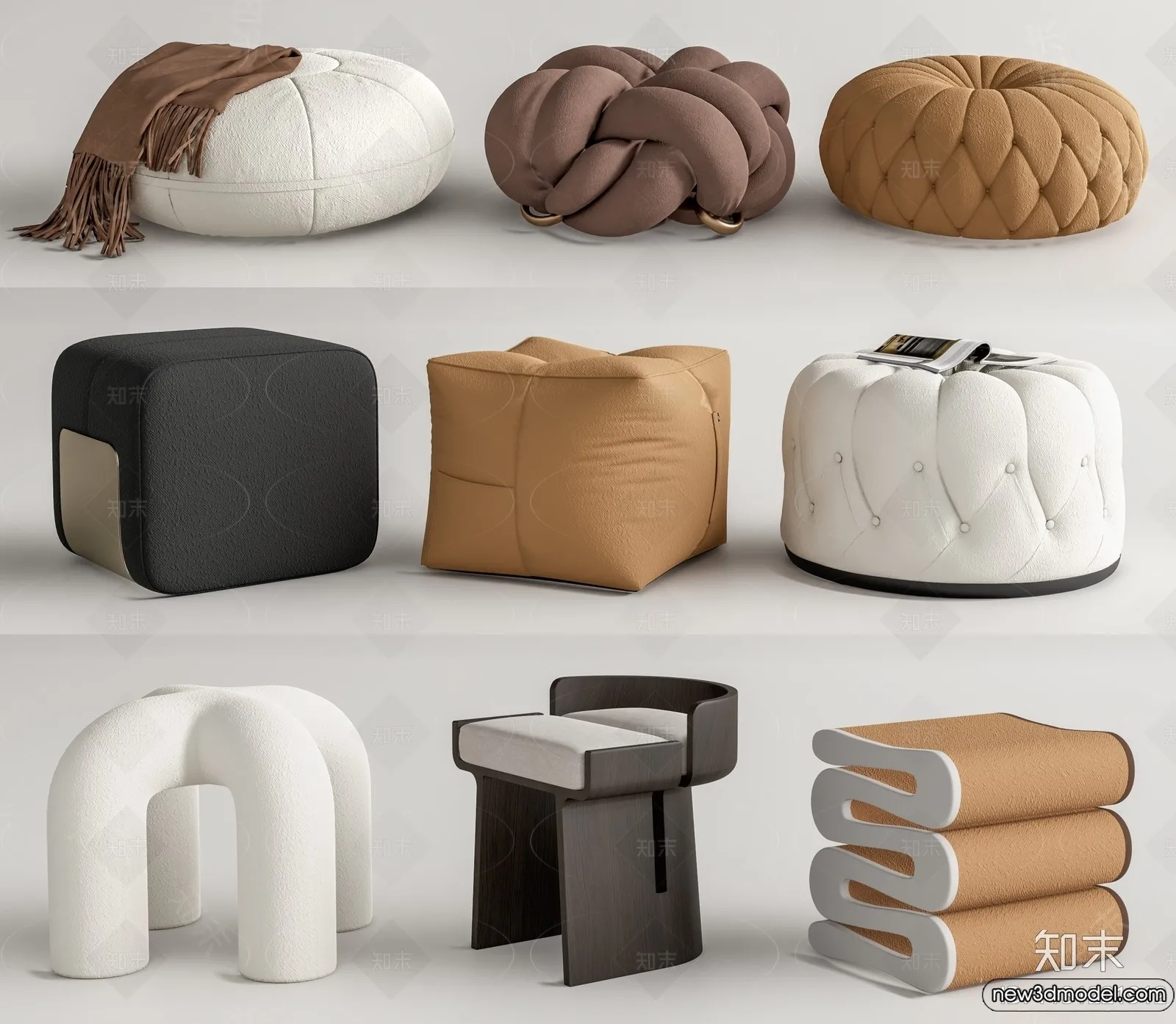 Stool - Bar Chair - 3D Models - 3D Furniture Models for Interior - 064