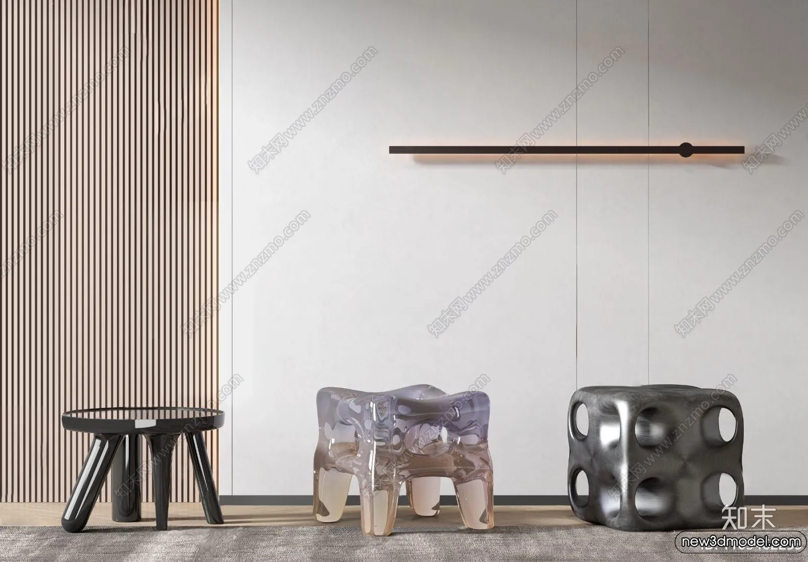 Stool - Bar Chair - 3D Models - 3D Furniture Models for Interior - 073