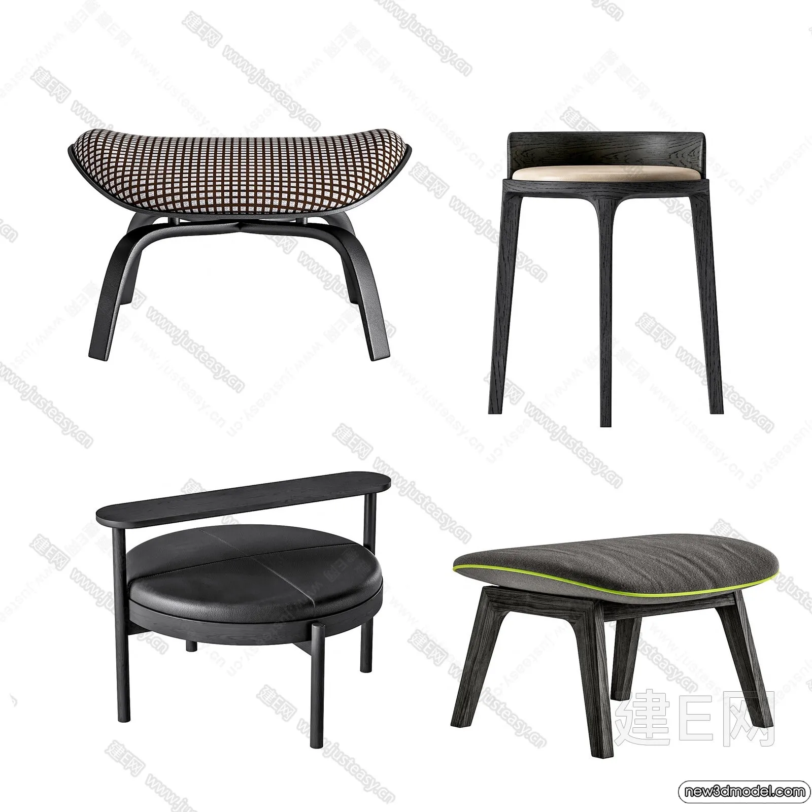 Stool - Bar Chair - 3D Models - 3D Furniture Models for Interior - 075