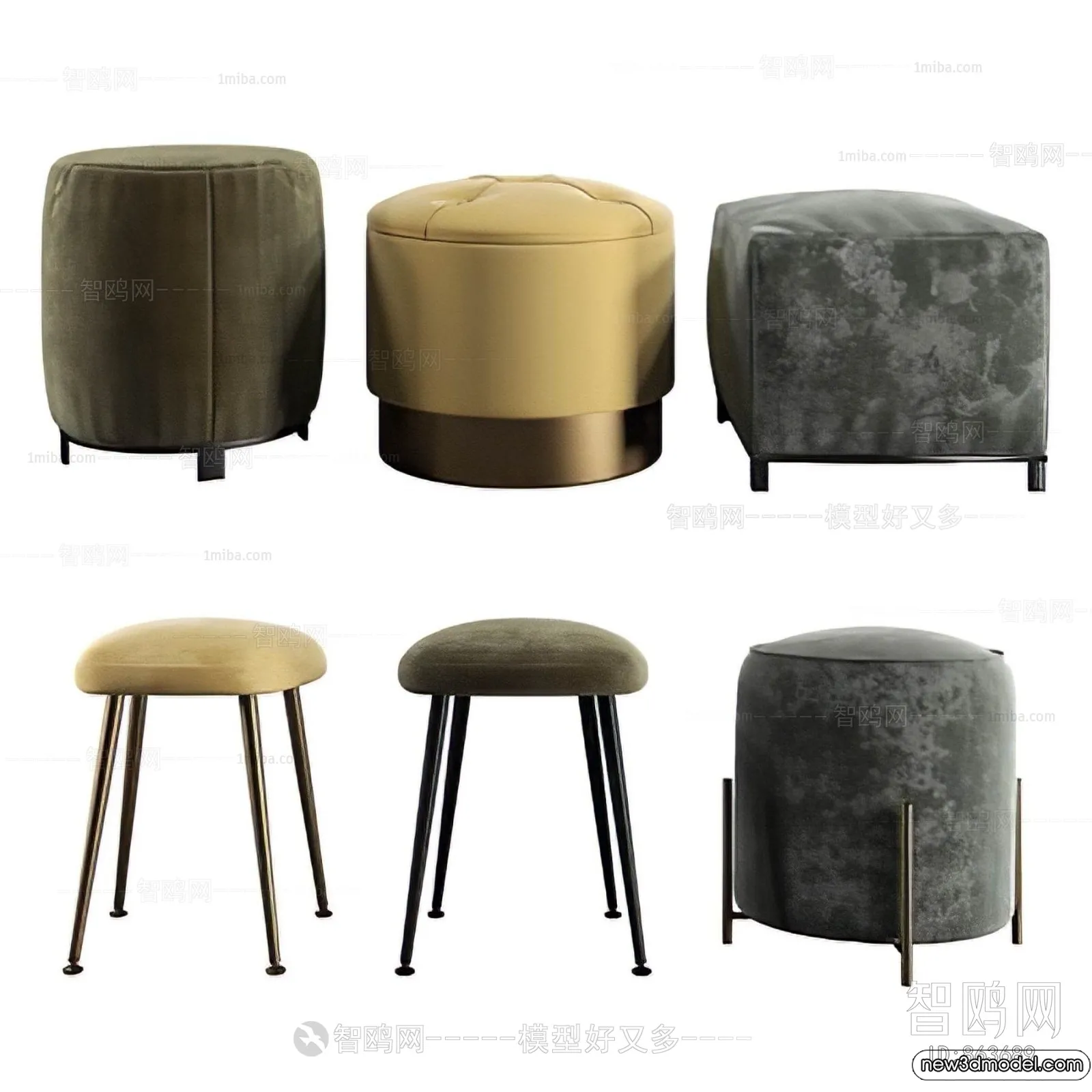 Stool - Bar Chair - 3D Models - 3D Furniture Models for Interior - 097